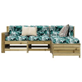 Gartensofa-Set 4-teilig aus imprägniertem Kiefernholz von vidaXL, Gartensets - Ref: Foro24-3250771, Preis: 280,99 €, Rabatt: %