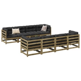 Gartensofa-Set 9-teilig aus imprägniertem Kiefernholz von vidaXL, Gartensets - Ref: Foro24-3299357, Preis: 503,99 €, Rabatt: %