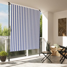 Außenrollo Stahlgewebe blau weiß 200x270 cm von vidaXL, Markisen - Ref: Foro24-368767, Preis: 75,27 €, Rabatt: %