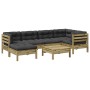 7-teiliges Gartensofa-Set mit Kissen aus imprägniertem Kiefernholz von vidaXL, Gartensets - Ref: Foro24-3299540, Preis: 528,7...