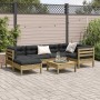 7-teiliges Gartensofa-Set mit Kissen aus imprägniertem Kiefernholz von vidaXL, Gartensets - Ref: Foro24-3299540, Preis: 528,7...