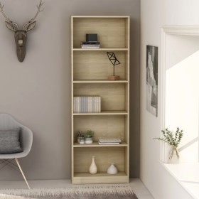 5-tier oak-colored plywood shelf 60x24x175cm by vidaXL, Bookcases and shelves - Ref: Foro24-800885, Price: 77,40 €, Discount: %