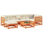 7-piece garden sofa set with wax-brown pine wood cushions by vidaXL, Garden sets - Ref: Foro24-3299535, Price: 713,59 €, Disc...