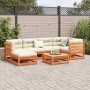 7-piece garden sofa set with wax-brown pine wood cushions by vidaXL, Garden sets - Ref: Foro24-3299535, Price: 713,59 €, Disc...