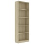 5-tier oak-colored plywood shelf 60x24x175cm by vidaXL, Bookcases and shelves - Ref: Foro24-800885, Price: 78,29 €, Discount: %