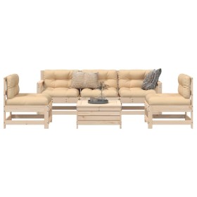 Gartensofa-Set 6-teilig aus massivem Kiefernholz von vidaXL, Gartensets - Ref: Foro24-3250744, Preis: 350,07 €, Rabatt: %