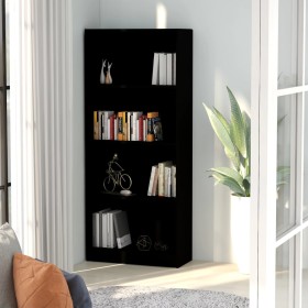 4-level black plywood shelf 60x24x142 cm by vidaXL, Bookcases and shelves - Ref: Foro24-800874, Price: 63,14 €, Discount: %