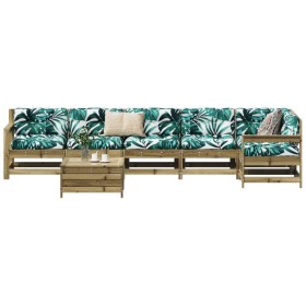 Gartensofa-Set 7-teilig aus imprägniertem Kiefernholz von vidaXL, Gartensets - Ref: Foro24-3250907, Preis: 410,99 €, Rabatt: %