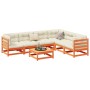 Gartensofa-Set 7-teilig aus massivem Kiefernholz, wachsbraun von vidaXL, Gartensets - Ref: Foro24-3299464, Preis: 443,99 €, R...