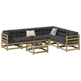 Gartensofa-Set 7-teilig aus imprägniertem Kiefernholz von vidaXL, Gartensets - Ref: Foro24-3299466, Preis: 389,20 €, Rabatt: %