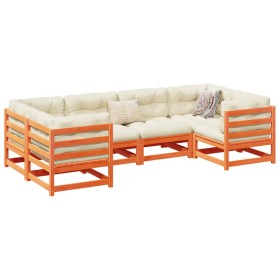 Garden sofa set 6 pieces solid pine wood wax brown by vidaXL, Garden sets - Ref: Foro24-3299604, Price: 401,99 €, Discount: %