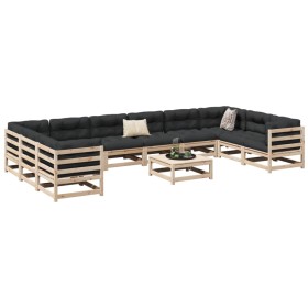 Gartensofa-Set 11-teilig aus massivem Kiefernholz von vidaXL, Gartensets - Ref: Foro24-3299644, Preis: 579,99 €, Rabatt: %