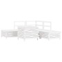 Gartensofa-Set 6-teilig aus massivem weißem Kiefernholz von vidaXL, Gartensets - Ref: Foro24-3250697, Preis: 502,98 €, Rabatt: %