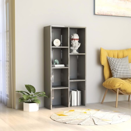 Glossy gray plywood shelving 50x25x106 cm by vidaXL, Bookcases and shelves - Ref: Foro24-801115, Price: 56,43 €, Discount: %