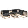 8-piece garden sofa set with solid pine wood cushions by vidaXL, Garden sets - Ref: Foro24-3299556, Price: 682,06 €, Discount: %