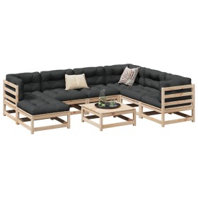 8-piece garden sofa set with solid pine wood cushions by vidaXL, Garden sets - Ref: Foro24-3299556, Price: 680,99 €, Discount: %