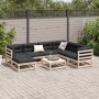 8-piece garden sofa set with solid pine wood cushions by vidaXL, Garden sets - Ref: Foro24-3299556, Price: 682,06 €, Discount: %