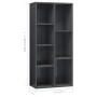 Glossy gray plywood shelving 50x25x106 cm by vidaXL, Bookcases and shelves - Ref: Foro24-801115, Price: 56,43 €, Discount: %