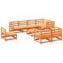 Gartensofa-Set 9-teilig aus massivem Kiefernholz, wachsbraun von vidaXL, Gartensets - Ref: Foro24-3299509, Preis: 568,46 €, R...