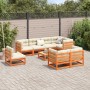 Gartensofa-Set 9-teilig aus massivem Kiefernholz, wachsbraun von vidaXL, Gartensets - Ref: Foro24-3299509, Preis: 568,46 €, R...