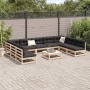 10-teilige Gartensofagarnitur mit Kissen aus massivem Kiefernholz von vidaXL, Gartensets - Ref: Foro24-3299596, Preis: 856,99...