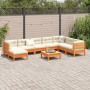 9-piece garden sofa set with wax-brown pine wood cushions by vidaXL, Garden sets - Ref: Foro24-3299589, Price: 767,72 €, Disc...