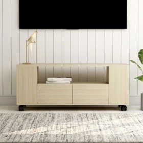 Mueble para TV madera contrachapada roble Sonoma 120x35x48 cm de vidaXL, Muebles TV - Ref: Foro24-801349, Precio: 100,99 €, D...