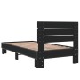 Black engineered wood and metal bed frame 75x190 cm by vidaXL, Beds and slatted bases - Ref: Foro24-845747, Price: 97,59 €, D...