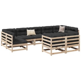 Gartensofa-Set 9-teilig aus massivem Kiefernholz von vidaXL, Gartensets - Ref: Foro24-3299625, Preis: 481,99 €, Rabatt: %