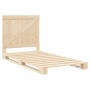 Bed frame with solid pine wood headboard 100x200 cm by vidaXL, Beds and slatted bases - Ref: Foro24-3281551, Price: 128,53 €,...