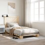 Bed frame with solid pine wood headboard 100x200 cm by vidaXL, Beds and slatted bases - Ref: Foro24-3281551, Price: 128,53 €,...