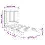 Gray pine wood bed frame with headboard 100x200cm by vidaXL, Beds and slatted bases - Ref: Foro24-3281545, Price: 148,79 €, D...