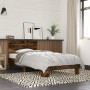 Engineered wood bed frame metal smoke oak 100x200 cm by vidaXL, Beds and slatted bases - Ref: Foro24-845739, Price: 103,84 €,...