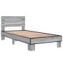 Sonoma gray metal engineered wood bed frame 90x200 cm by vidaXL, Beds and slatted bases - Ref: Foro24-845745, Price: 102,99 €...