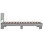 Estructura cama madera ingeniería metal gris Sonoma 90x200 cm de vidaXL, Camas y somieres - Ref: Foro24-845745, Precio: 102,2...