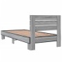 Sonoma gray metal engineered wood bed frame 90x200 cm by vidaXL, Beds and slatted bases - Ref: Foro24-845745, Price: 102,99 €...