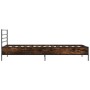 Estructura cama madera ingeniería metal roble ahumado 90x200 cm de vidaXL, Camas y somieres - Ref: Foro24-845584, Precio: 97,...