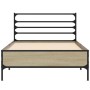 Estructura cama madera ingeniería metal roble Sonoma 90x190 cm de vidaXL, Camas y somieres - Ref: Foro24-845628, Precio: 97,9...