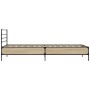 Estructura cama madera ingeniería metal roble Sonoma 90x190 cm de vidaXL, Camas y somieres - Ref: Foro24-845628, Precio: 97,9...