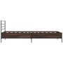 Estructura cama madera ingeniería metal roble marrón 90x200 cm de vidaXL, Camas y somieres - Ref: Foro24-845586, Precio: 100,...