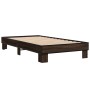 Brown oak metal engineered wood bed frame 90x200 cm by vidaXL, Beds and slatted bases - Ref: Foro24-845876, Price: 88,99 €, D...