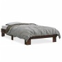 Brown oak metal engineered wood bed frame 90x200 cm by vidaXL, Beds and slatted bases - Ref: Foro24-845876, Price: 89,00 €, D...