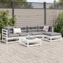 Gartensofa-Set 6-teilig aus massivem weißem Kiefernholz von vidaXL, Gartensets - Ref: Foro24-3299397, Preis: 363,56 €, Rabatt: %