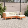 4-piece garden sofa set with wax-brown pine wood cushions by vidaXL, Garden sets - Ref: Foro24-3299381, Price: 379,20 €, Disc...