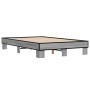 Estructura cama madera ingeniería metal gris Sonoma 135x190 cm de vidaXL, Camas y somieres - Ref: Foro24-845895, Precio: 106,...