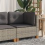 Garten-Ecksofa mit grauen synthetischen Rattankissen von vidaXL, Outdoor-Sofas - Ref: Foro24-365903, Preis: 122,62 €, Rabatt: %