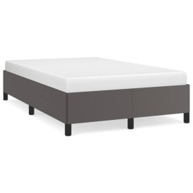 Gray synthetic leather bed frame 120x190 cm by vidaXL, Beds and slatted bases - Ref: Foro24-3269649, Price: 115,99 €, Discoun...