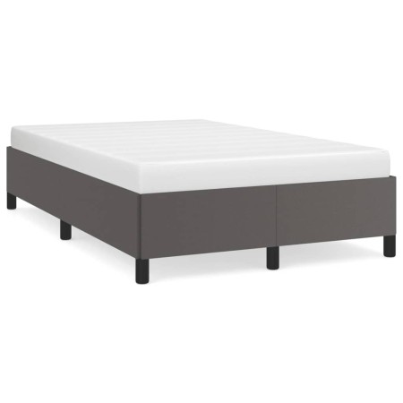 Gray synthetic leather bed frame 120x190 cm by vidaXL, Beds and slatted bases - Ref: Foro24-3269649, Price: 115,82 €, Discoun...