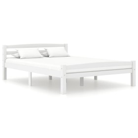 Solid pine wood bed frame white 120x200 cm by vidaXL, Beds and slatted bases - Ref: Foro24-322070, Price: 97,99 €, Discount: %