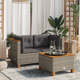 Garten-Ecksofas mit Kissen, 2 Stück, graues synthetisches Rattan von vidaXL, Outdoor-Sofas - Ref: Foro24-365915, Preis: 167,5...